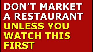 How to Market a Restaurant Marketing Strategies for a Restaurant [upl. by Burkhart]