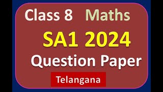 8th Class Maths SA1 Question Paper 2024 Hyderabad Telangana FocusEducation432 [upl. by Adiesirb]