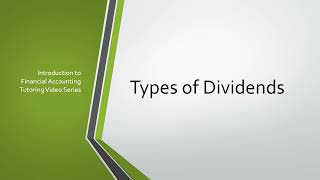 Types of Dividends [upl. by Zindman]