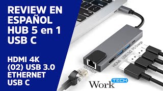 📌USB TIPO C HUB 5 EN 1  REVIEW EN ESPAÑOL  COMPATIBLE CON MAC Y WINDOWS [upl. by Bausch71]