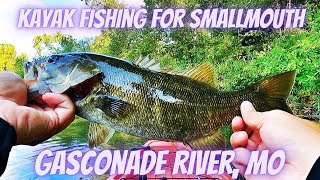 Kayak Fishing for Smallmouth on the Gasconade River Missouri [upl. by Akirehs]