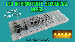 Intermitente LED secuencial con NE555 Fácil de hacer [upl. by Veats792]