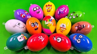 Rainbows Eggs 🌈 Looking Numberblocks in Easter Egg with Rainbow SLIME Colorful Satisfying ASMR [upl. by Aynam]