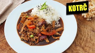 Vepřové nudličky s kotrčem kadeřavým  kotrč recept [upl. by Liberati]