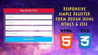 Register Form Design Using HTML5 amp CSS3  Responsive  Web Design  Part 1 [upl. by Neyr211]