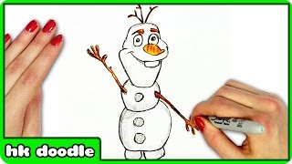 How To Draw Olaf the Snowman from Disneys Frozen  Easy Step by Step Drawing Tutorial for Kids [upl. by Moazami394]