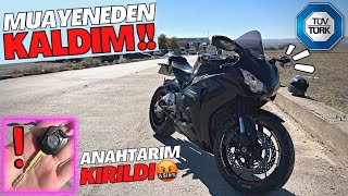 SAÇMA SEBEPTEN FENNİ MUAYENEDEN KALDIM   ANAHTARIM KIRILDI  HONDA CBR1000RR  MrEker Motovlog [upl. by Nnairret]