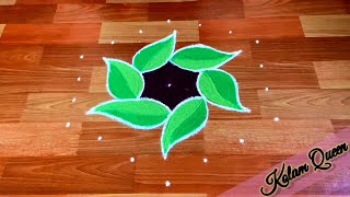 Simple Rangoli Designs Easy amp Daily Rangoli Designs 7 Dots Flower Rangoli Kolam Kolam 284 [upl. by Dami]