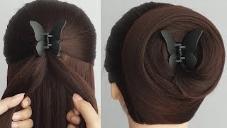 Prom Hairstyle With Butterfly Claw Clip  Latest Hairstyle For Ladies  Easy amp Simple Hairstyle [upl. by Aseiram295]