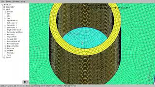 Generating hexahedral finite element mesh through extrusion using Gmsh Cylinder on cuboidal base [upl. by Annayk]