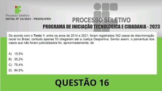 Q16  PROITEC  IFRN 2023 [upl. by Ddat569]