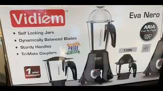 Vidiem Mixer grinder 110v Unboxing [upl. by Aerol89]