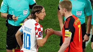 When Luka Modric faced De Bruyne at the World Cup [upl. by Sualakcin904]