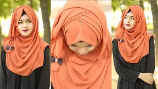 Criss Cross Hijab Style With ChiffonJorjet Hijab For Summer  MUNA [upl. by Ecadnac439]