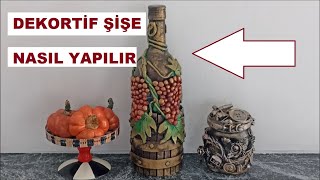 DEKORATİF ŞİŞE NASIL YAPILIR ŞİŞE SÜSLEME SANATI [upl. by Nemlaz]