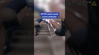 Footage of NYPD officer catching SERIAL purse snatcher 😳 [upl. by Nahsrad820]