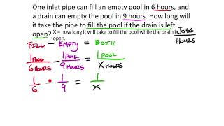 Work Applications with Writing and Solving Applications the Inlet Pipe Example [upl. by Schiffman]