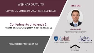 Webinar Il Conferimento di Azienda 2 [upl. by Sorenson]