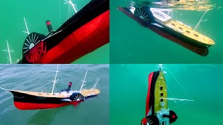 Cardboard Ship Sinking Paddle Steamer Central America Sinks Due to Severe Storm [upl. by Kowtko]