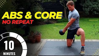 10 minutes Abs and Core Kettlebell Workout  No Repeat [upl. by Llehctim]