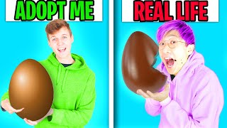 Can We Beat The CHOCOLATE VS REAL FOOD CHALLENGE In Roblox ADOPT ME [upl. by Odille]