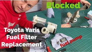 Toyota Yaris Fuel Filter Blocked Jerking amp Cutting Out How To Replace amp How To Test The Cat [upl. by Anesor]