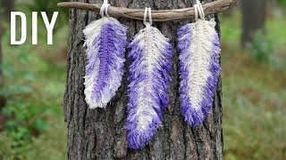 Macramé Feather Wall Hanging Tutorial  DIY Room Decor [upl. by Atinauq]