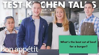 BA Test Kitchen Answers 19 Common Burger Questions  Bon Appétit [upl. by Christenson]