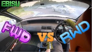 Honda Prelude VS R32 Skyline DRIFTING FWD vs RWD at ebisu in JAPAN [upl. by Vial]