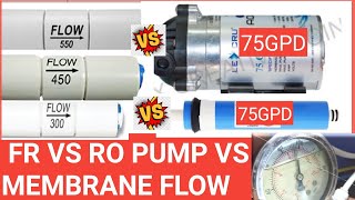 flow restrictor FR300FR450FR550 vs ro booster pump vs membrane water flow 227nv [upl. by Elicul]