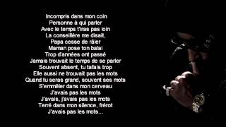 La Fouine  Javais pas les mots Lyrics Video [upl. by Laenej]