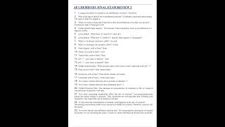 AP CHEMISTRY FINAL EXAM REVIEW 2 Latest 2024 2025 Actual Questions and Answers 100 Correct [upl. by Arlyn409]