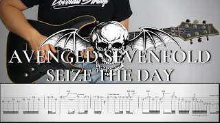 AVENGED SEVENFOLD  SEIZE THE DAY Solo  Guitar Cover Tutorial FREE TAB [upl. by Elliott751]