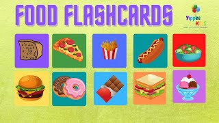 Fun and Yummy Food Vocabulary Words for Kids  Learn 50 Food Flashcards [upl. by Sewoll817]