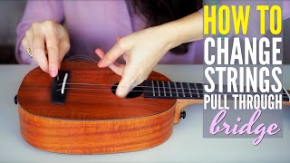 HOW TO change ukulele strings on a pull through bridge Enya Ukulele [upl. by Ardyce]