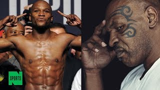 Mike Tyson vs Floyd Mayweather Mike Tyson jumps Mayweather [upl. by Akerue595]