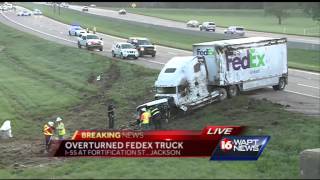 Overturned 18wheeler along Interstate 55 [upl. by Alric]