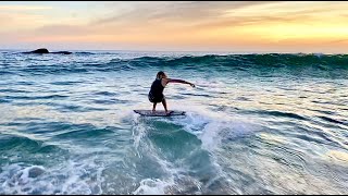 My Favorite Beach for Skimboarding Small But perfect wedge in a Hidden Cove [upl. by Orville]