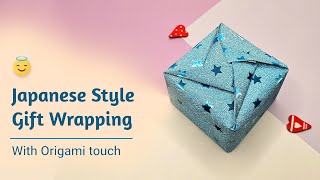 How to Wrap a Gift in Japanese Style 🤩 Japaneseinspired Origami touch 💢 giftwrapping origami [upl. by Gamali]