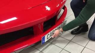 Carbonio No Drill F488 License Plate Mount [upl. by Longo929]