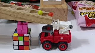 Marble Run Race ASMR Truck Snack Bus Tractor 08 [upl. by Notneb969]