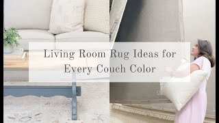 LIVING ROOM RUG IDEAS FOR EVERY COUCH COLOR [upl. by Agle]