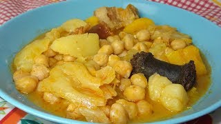 POTAJE DE GARBANZOS CON COL  RECETA FÁCIL [upl. by Lenssen]