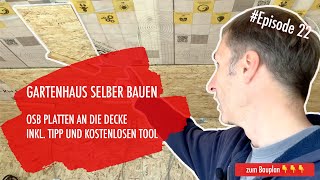 DIY Gartenhaus selber bauen Ep 22  Deckenmontage OSB Platten [upl. by Kajdan80]