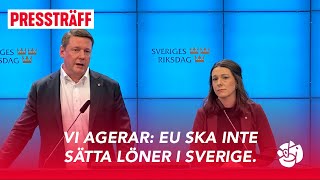 LIVE S agerar i riksdagen för att EU inte ska sätta löner i Sverige [upl. by Lama]