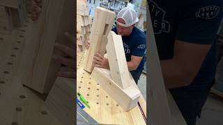 The King chisel mortiser cutting mortises for these window timber frame awning pieces woodworking [upl. by Mighell]