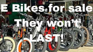 E Bikes for sale Half price on nearly new bikes [upl. by Arakahs954]