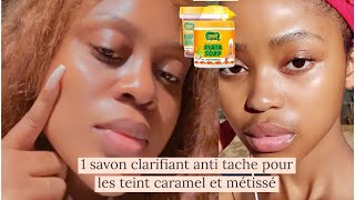 1 savon exfoliant clarifiant anti taches pour les teints caramel et métissé  angele de gides [upl. by Arnuad]