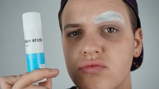 How To Block Out Your Eyebrows Using A Glue Stick  Joey SFX Simmonds [upl. by Jonna]