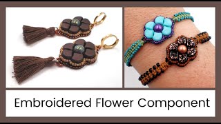 Embroidered Ginko Flower Component Jewelry Making [upl. by Nadler]